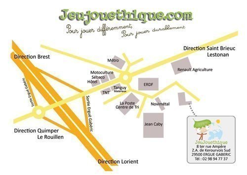 Plan acc&egrave;s Jeujouethique magasin jouet Quimper