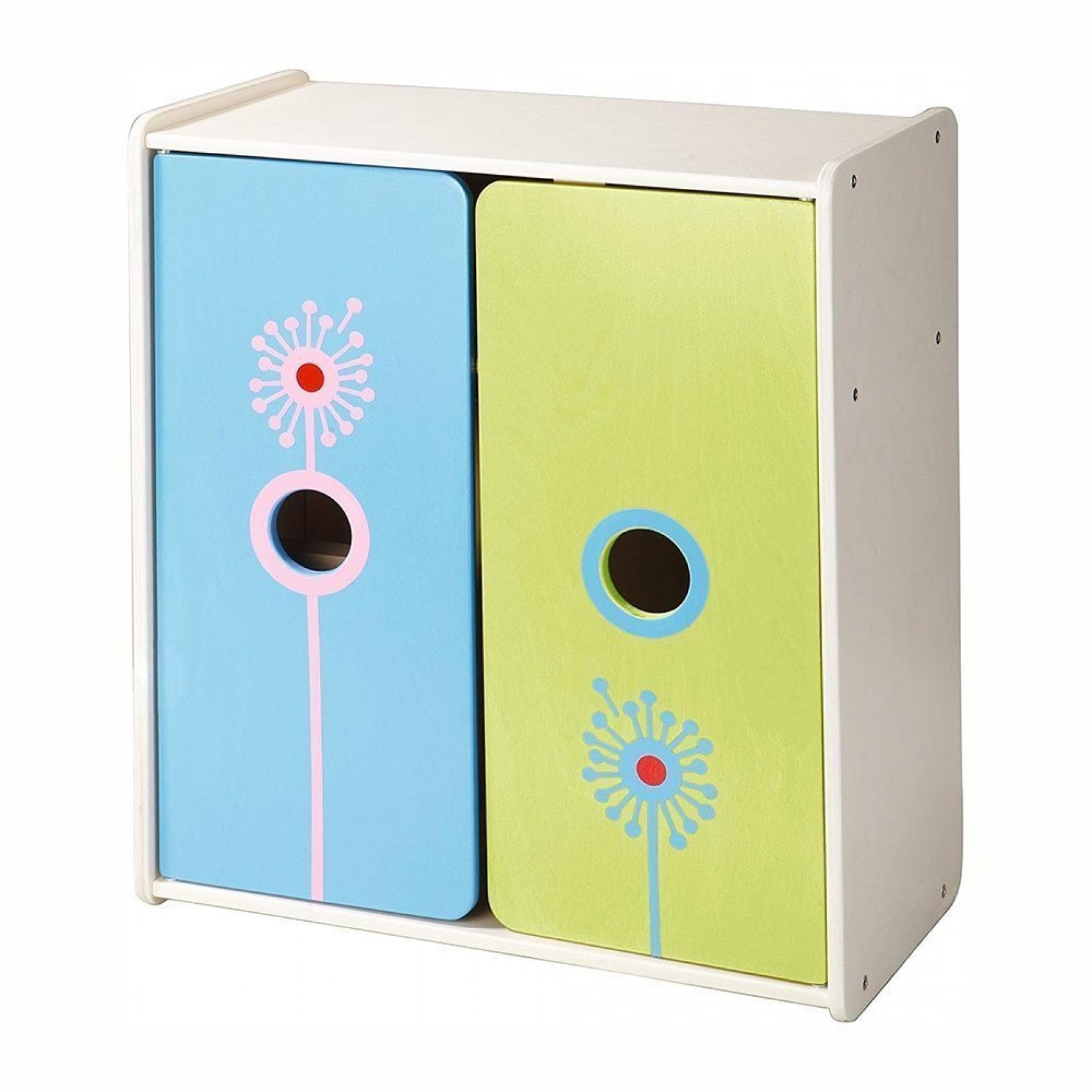 Howa Miniflowers – Armoire Poupée En Bois Avec Tringle, étagères Et 3 Cintres, Design Rotin Moderne