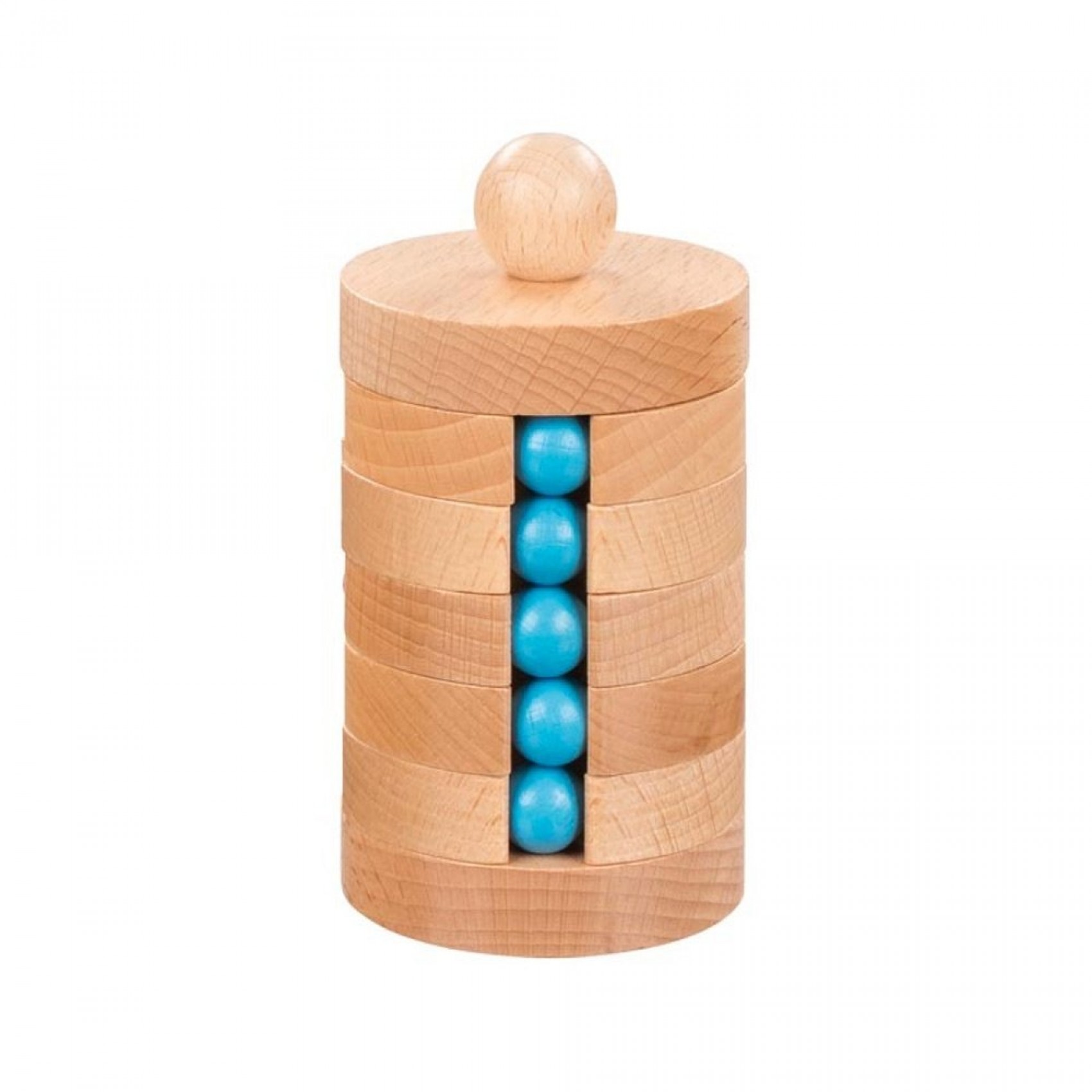Goki Circuit à Billes Pagode H37 – Jouet En Bois Éducatif 3+ Ans, 3 Billes Incluses, Design Coloré Et Solide