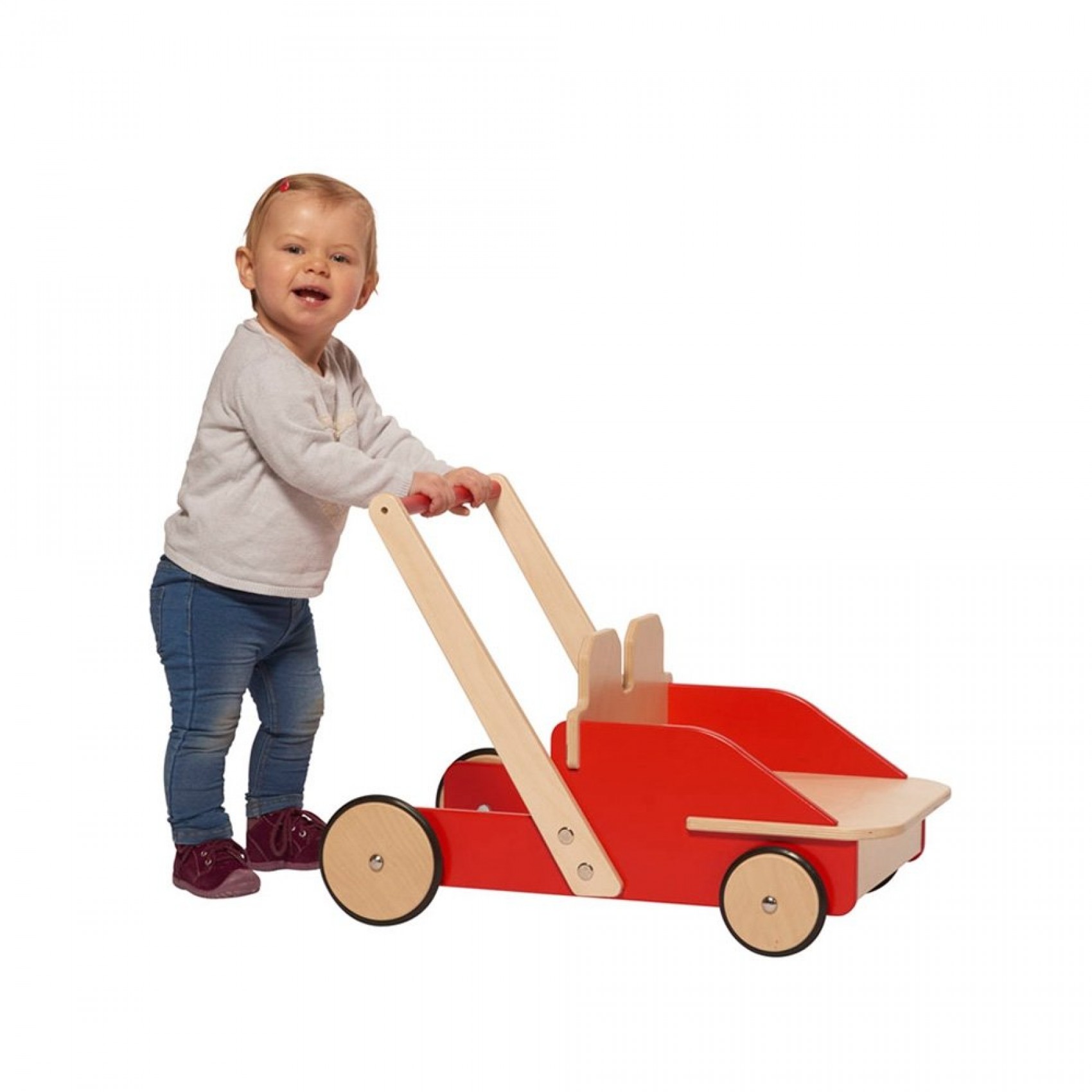 Chariot de marche en bois pour enfant DJECO 205 Red Trott'it !