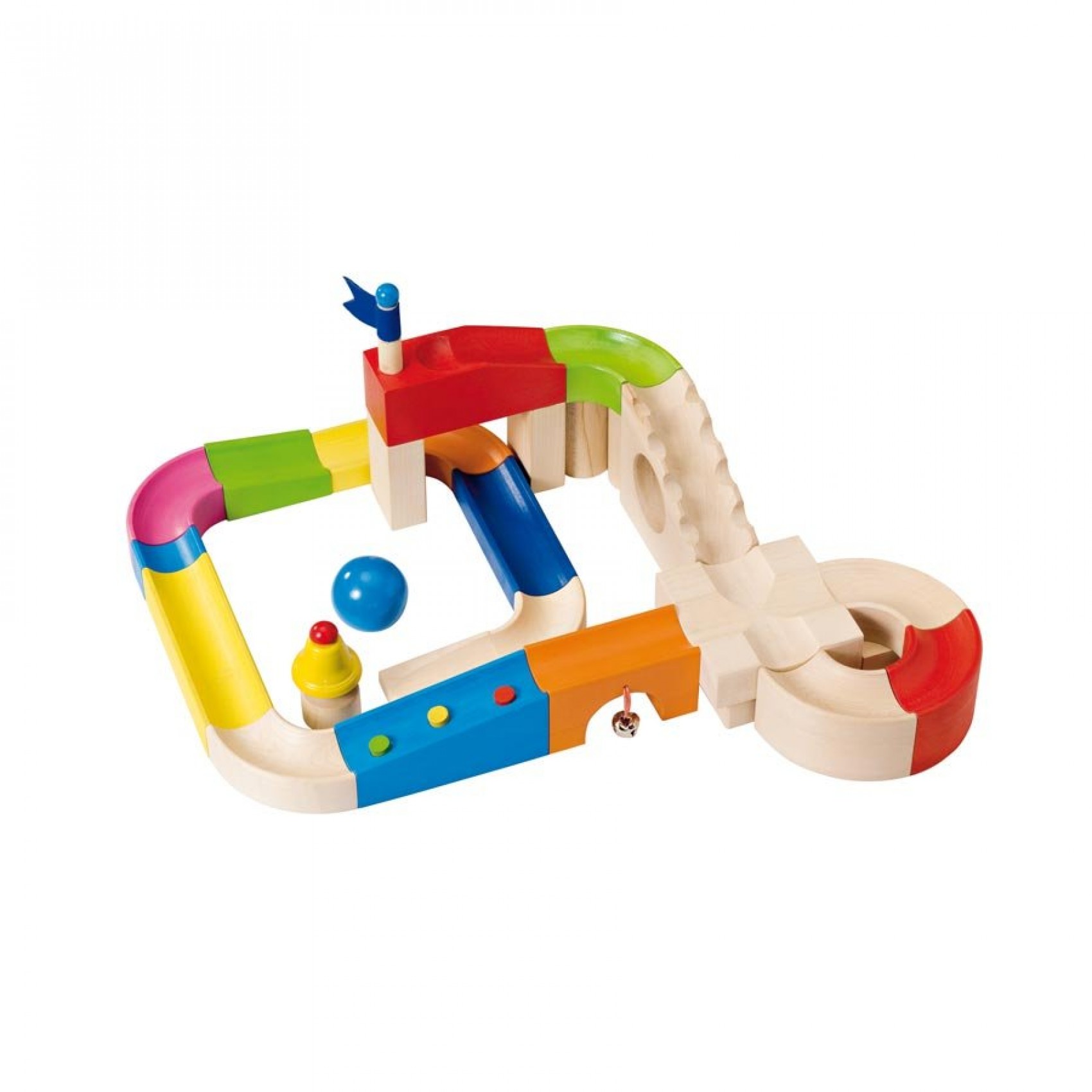 Circuit De Boules En Bois Crocodile - Parcours 3 Boules Motricité Bébé 1-3 Ans FSC