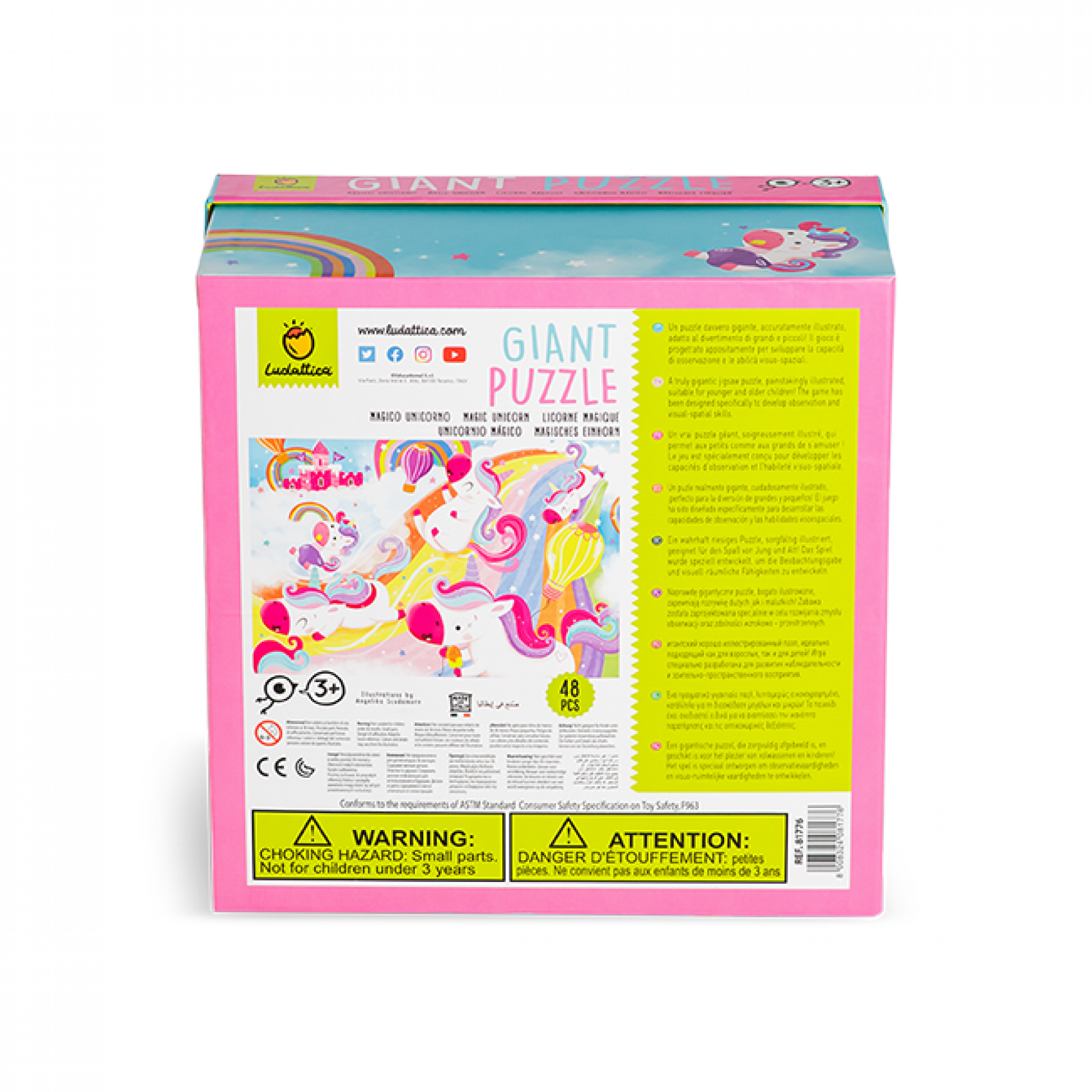 Kiztoys Puzzle De Sol Licorne 45 Pièces – Grand Puzzle Rose Pour Filles De 3 à 8 Ans, éducatif Et Décoratif