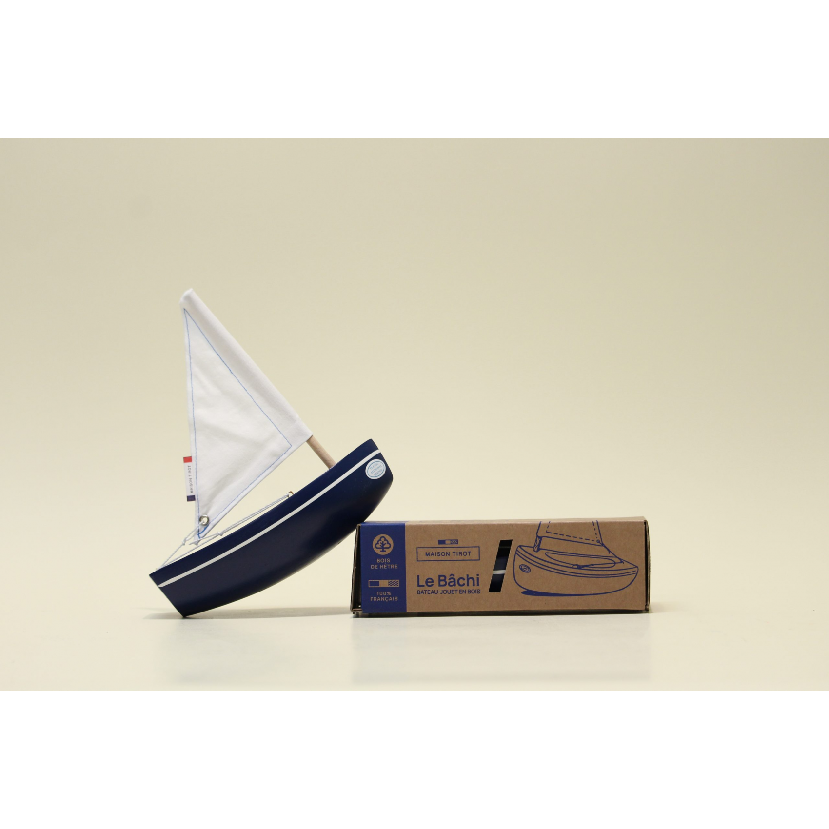 Voilier Décoratif Bois Métal Noir Naturel H30.5cm