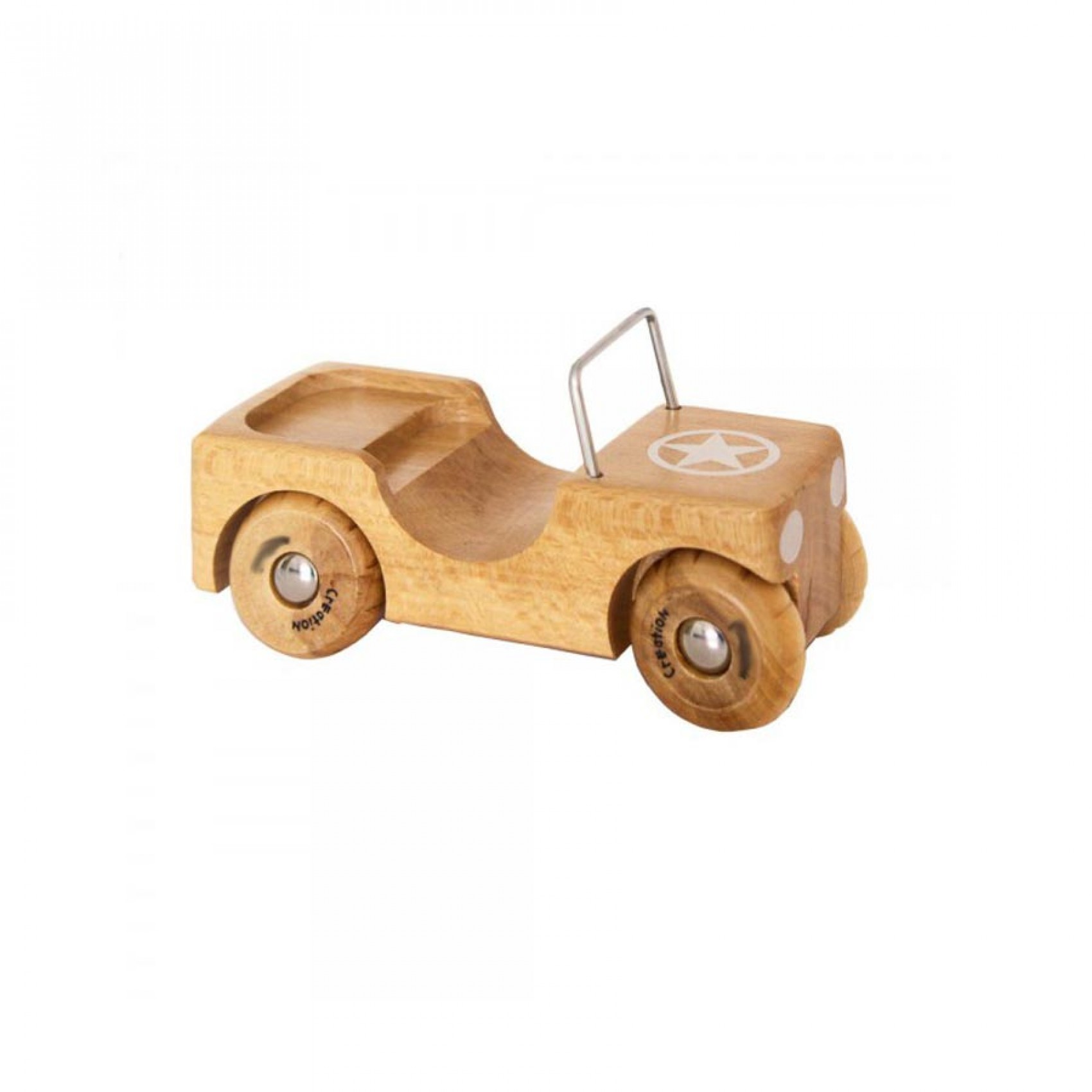 TRÈS BELLE JEEP EN BOIS avec sa roue de secours et son jerrican EUR 6,80 - FR