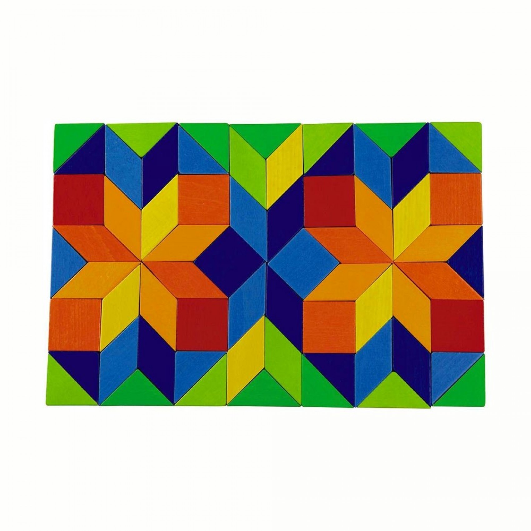 Jeu De Mosaïques Ancien – 61 Pièces Bois Multicolore – Manque 3 Pièces – Vintage