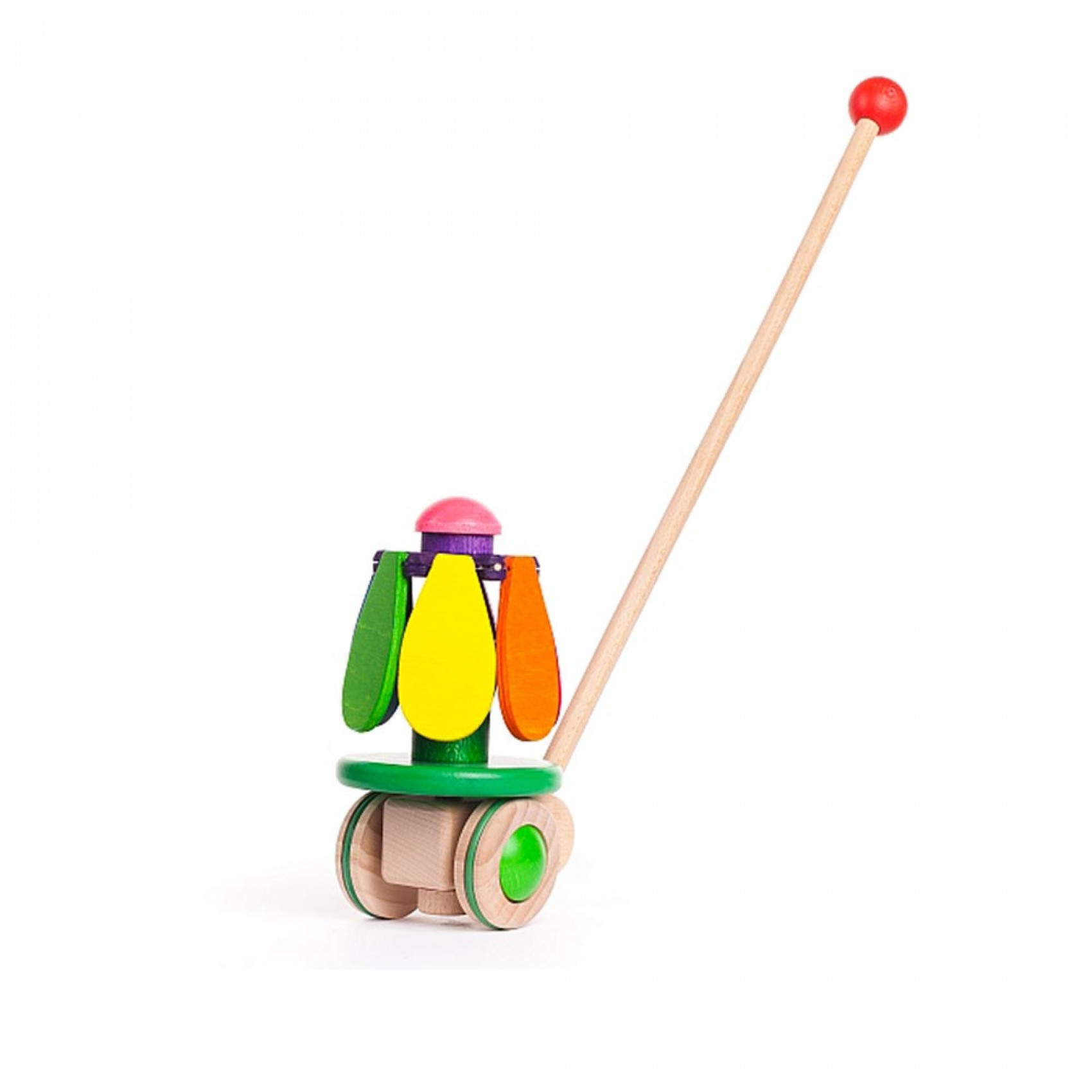 Jouets en Bois Jouet à Pousser Rainbow Roll - 53 CM Multicolore Dès 12