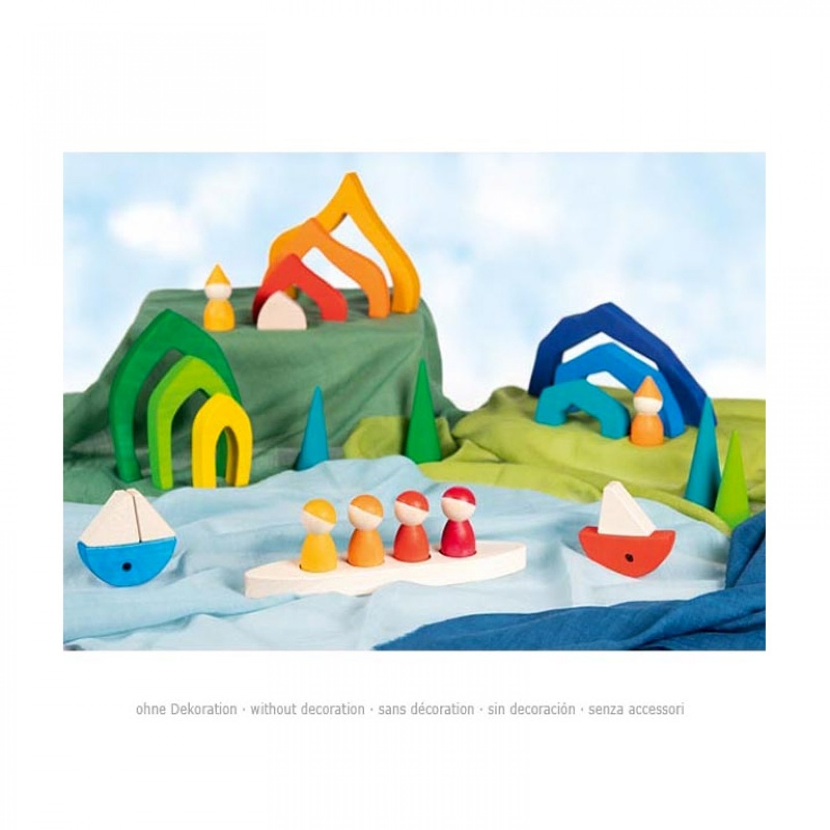 Goki Poupées à plier en bois, ensemble pour enfants 6cm