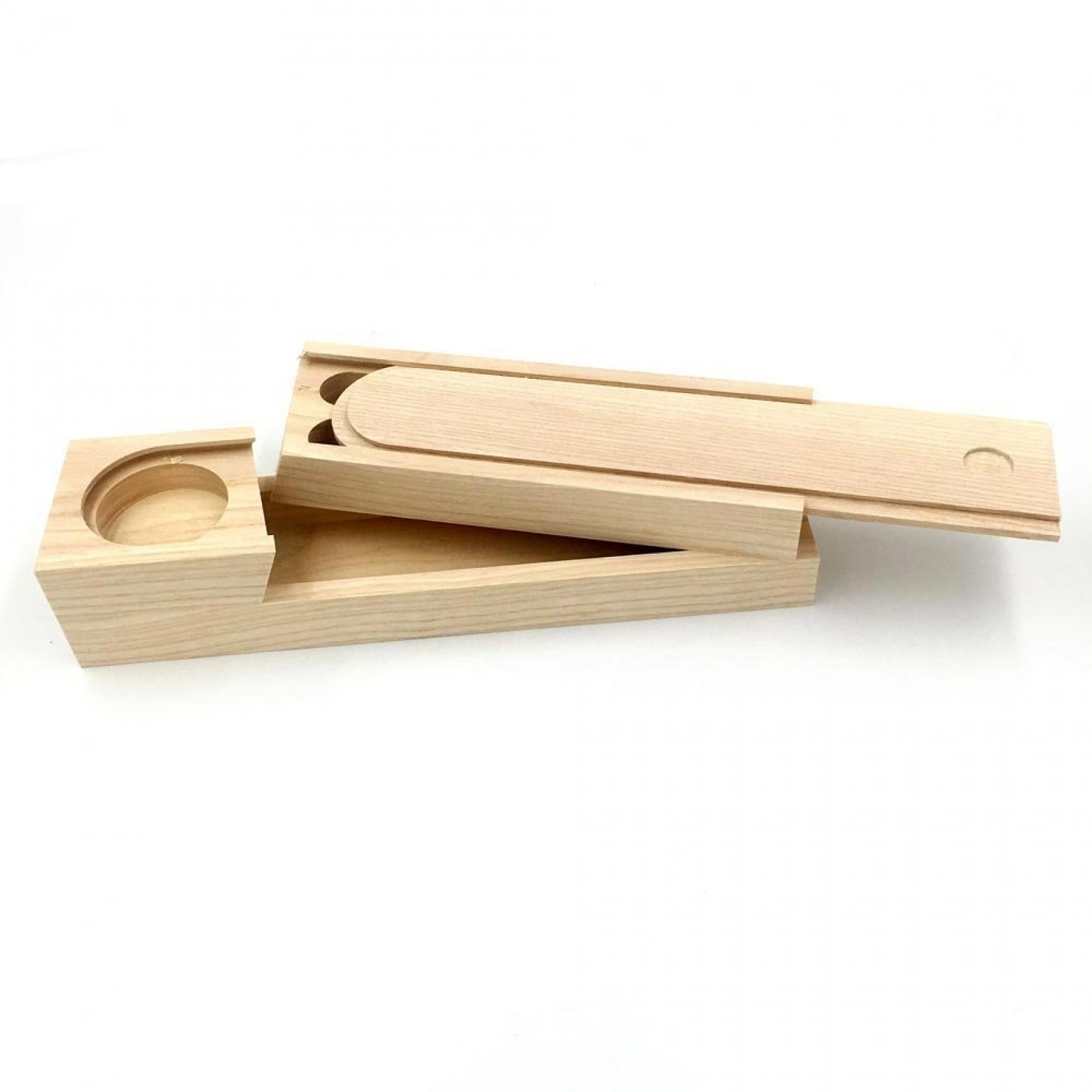 Ancienne boîte à crayons stylo plumier en bois accessoire école de 23,8 cm