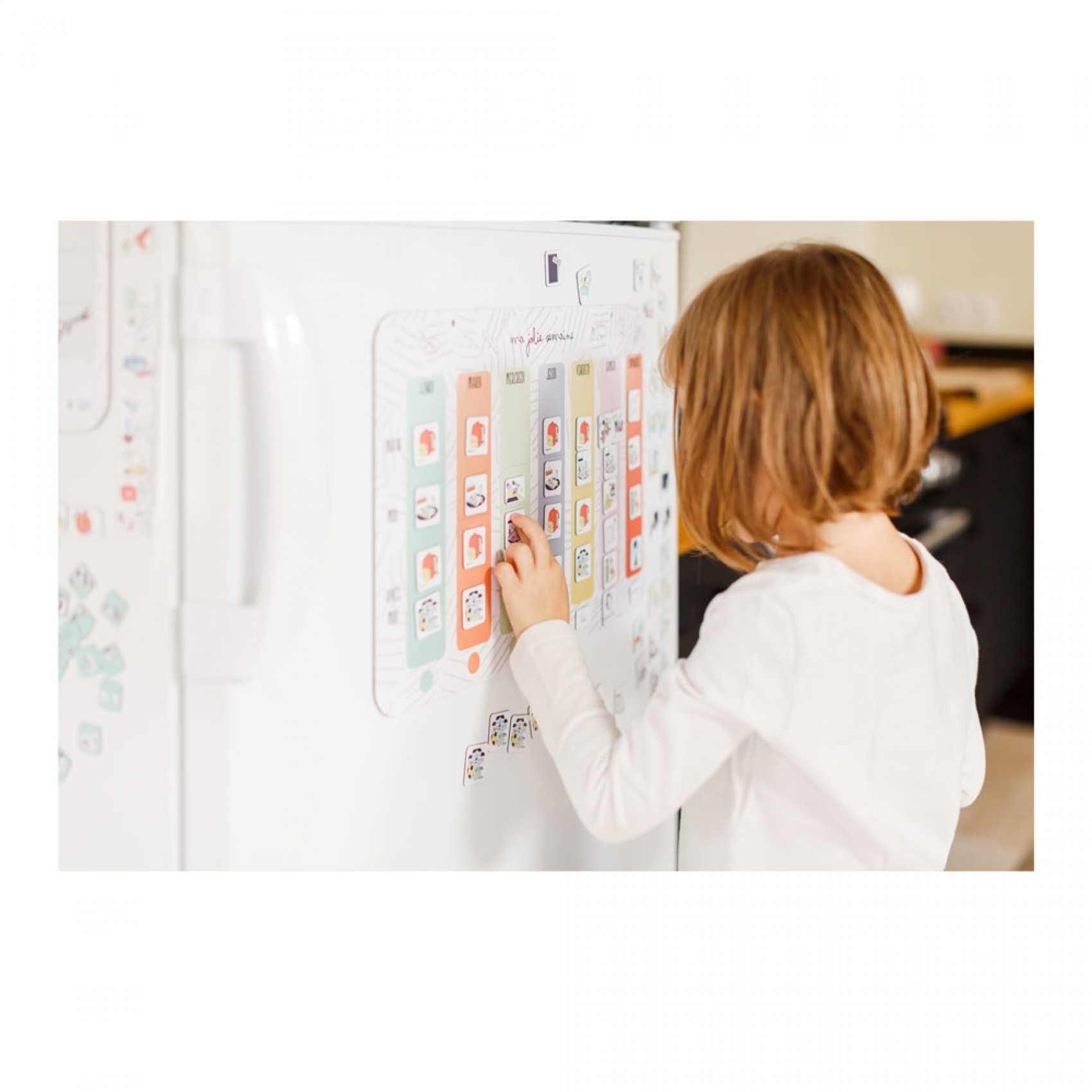 Semainier Magnétique L'atelier Gigogne - Apprentissage Du Temps Pour Enfants - Fabriqué En France - 64 Magnets