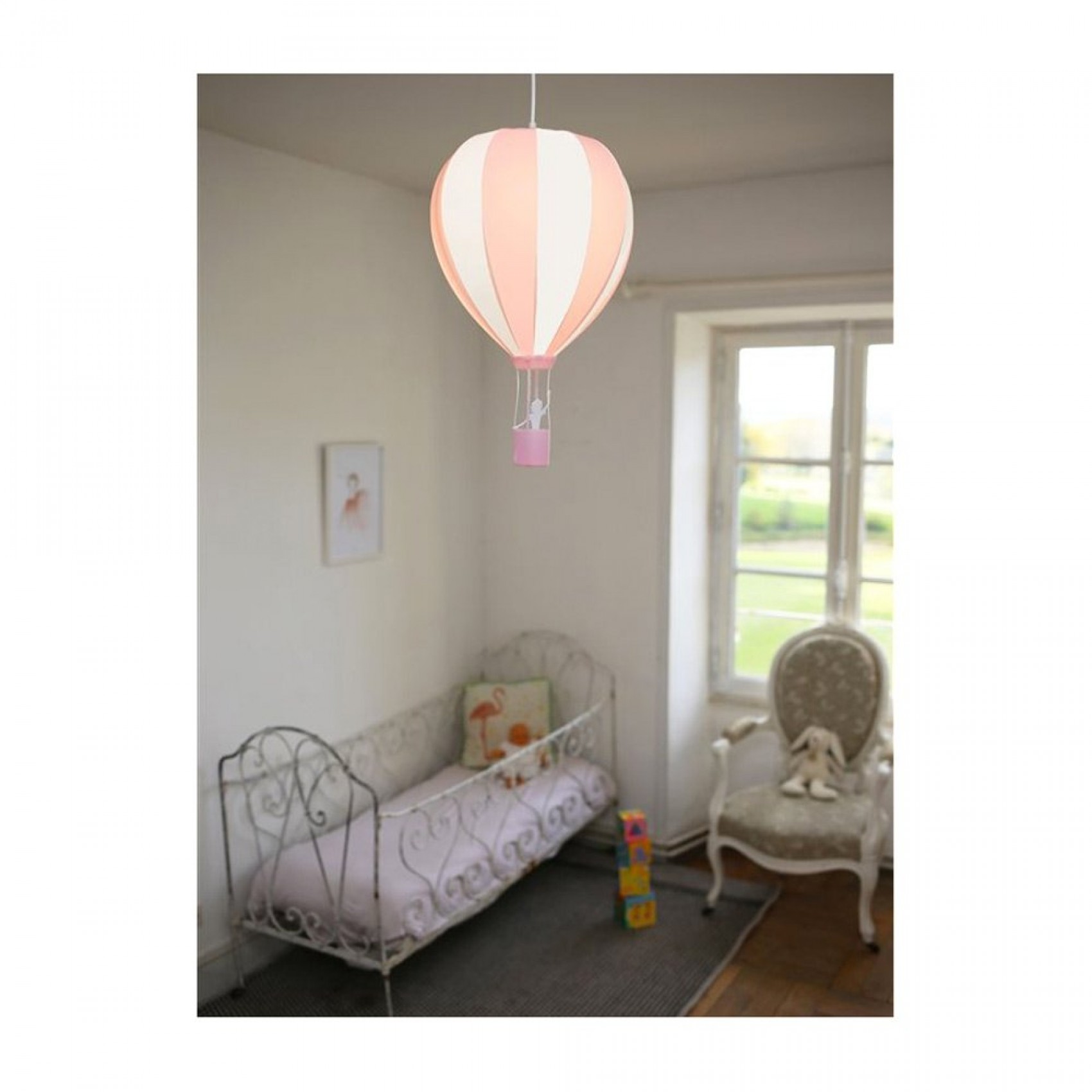 Montgolfiere bleue lampe suspendue chambre enfant