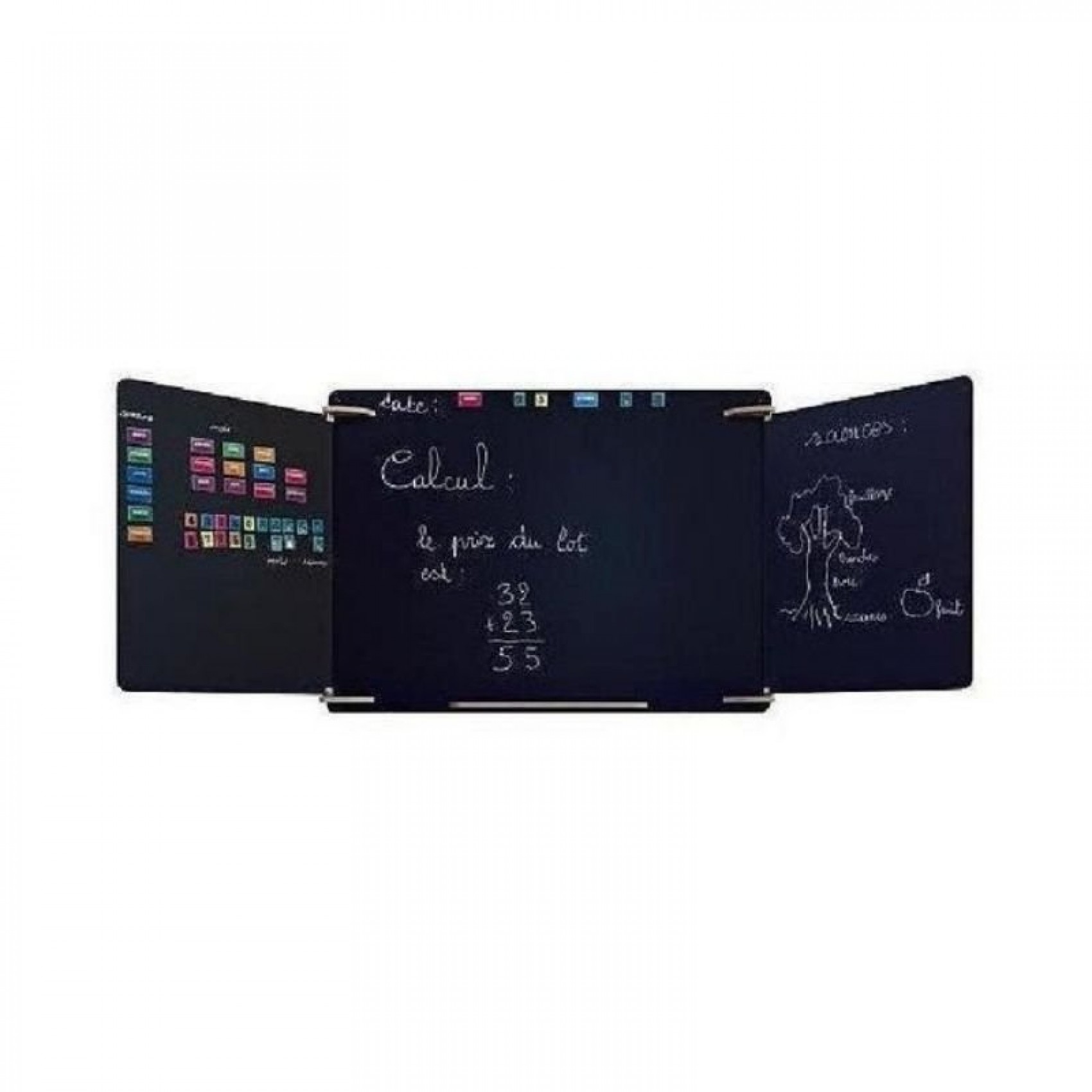 Tableau Noir A2 60×45 Cm – Cadre Bois – Tableau Craie Mural Cuisine, Bureau, École, Chambre