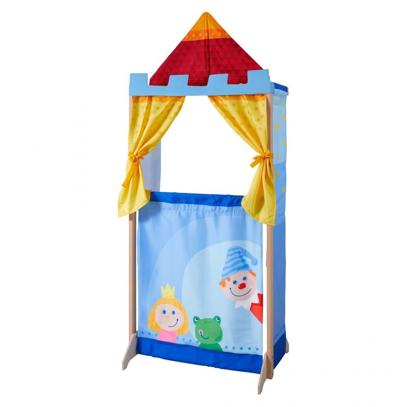 HABA Théâtre De Marionnettes Le Verger – Auto-portant, Facile à Monter – Rideaux Et Poches – Dès 3 Ans