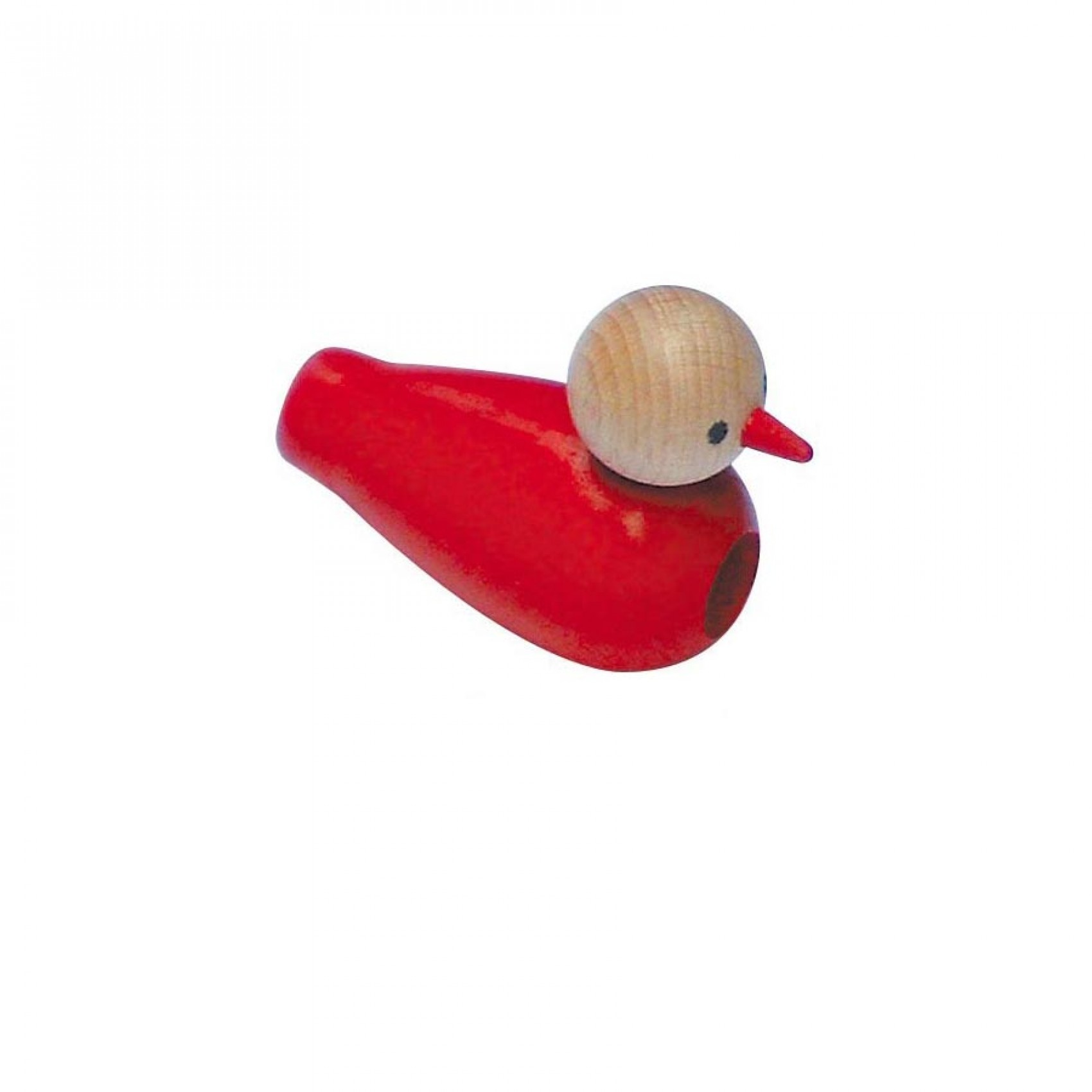 Oiseau en bois siffleur rouge - Artisan du Jura