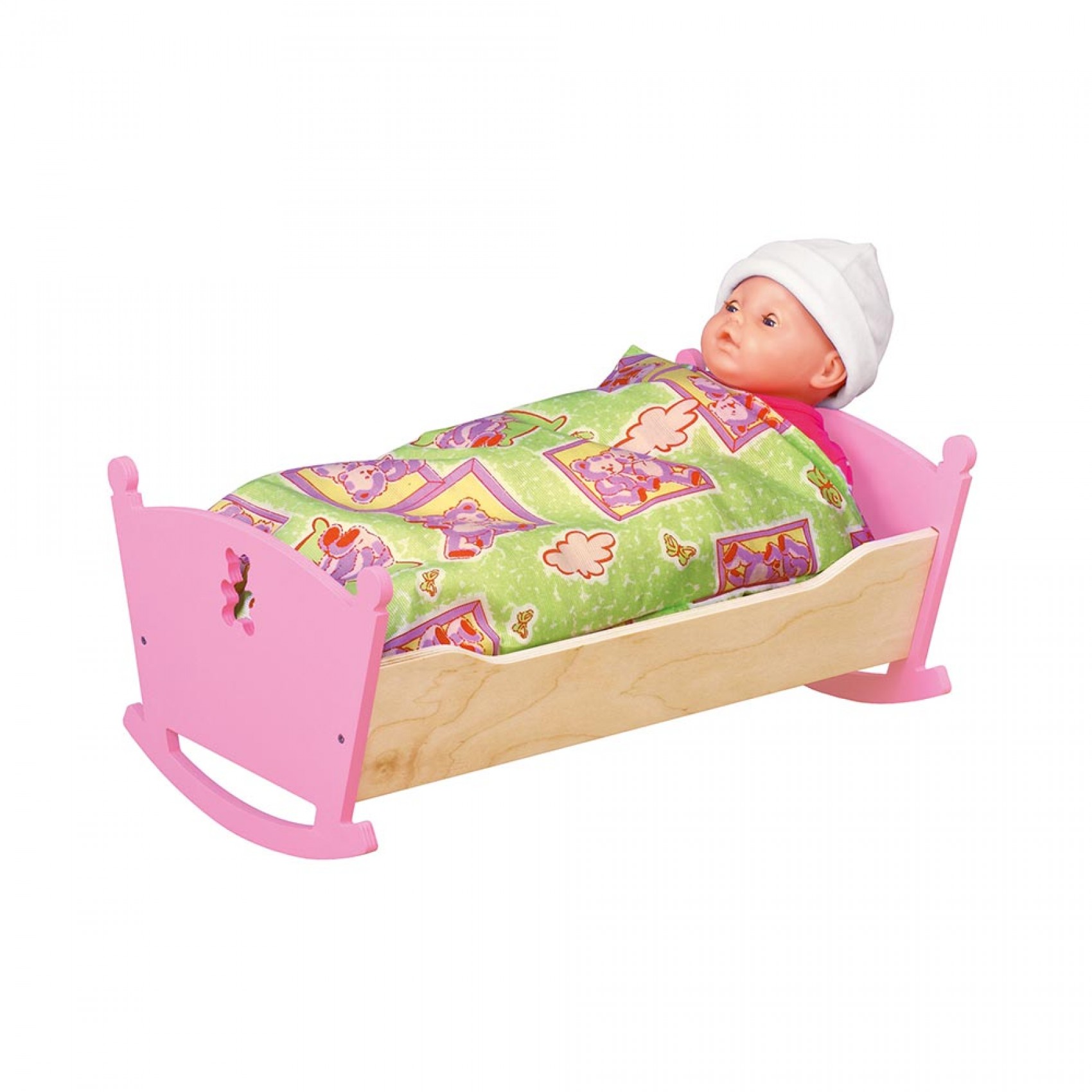 Small Foot-10742 Berceau De Poupée Rêve De Filles En Bois Avec Orne Detailles Oreiller Incluspour Enfants A Partir De Amz B