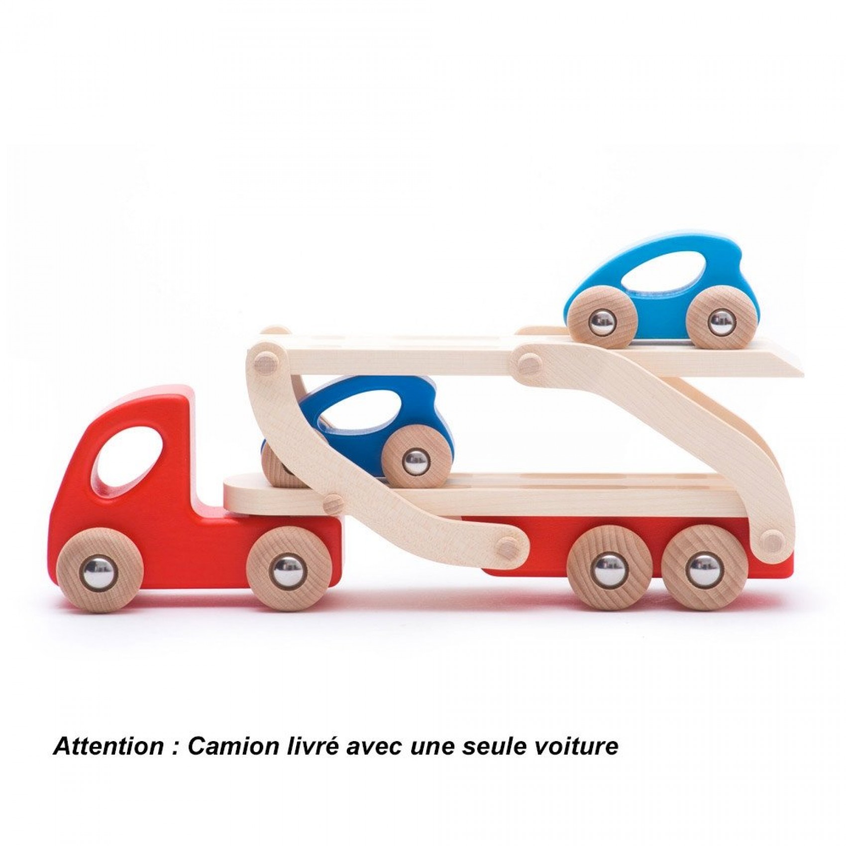 Transporteur de voitures - SMALL FOOT - 11510 - Bois naturel - 4 voitures - Ramp