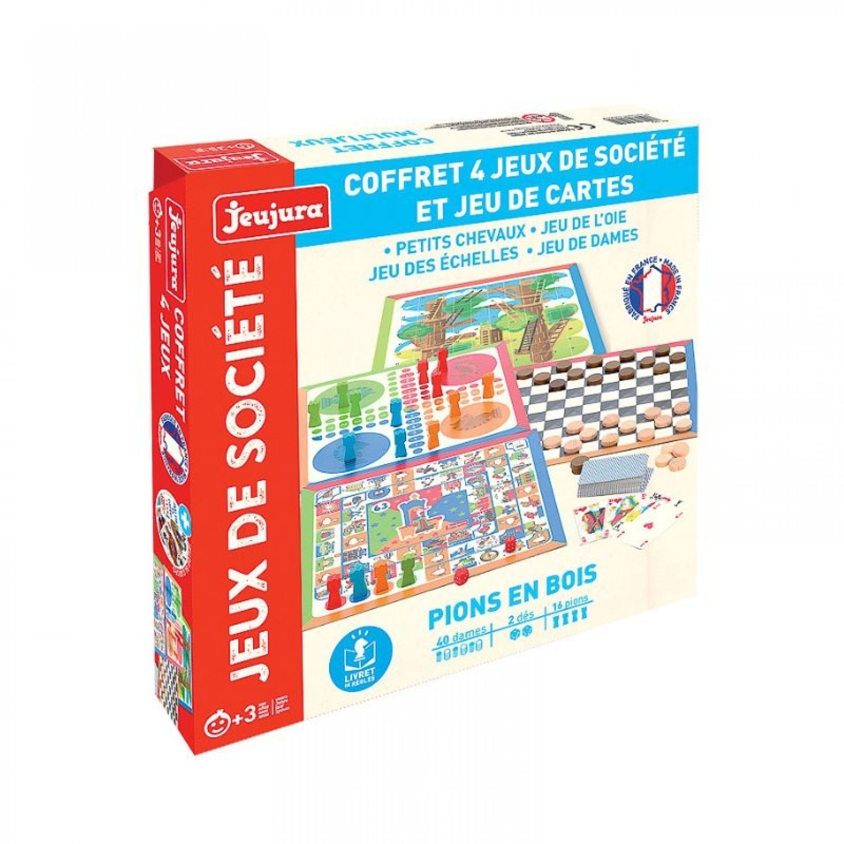 Coffret Jeux De Société Vintage En Bois - Jeux Jura - Jeu De L'Oie