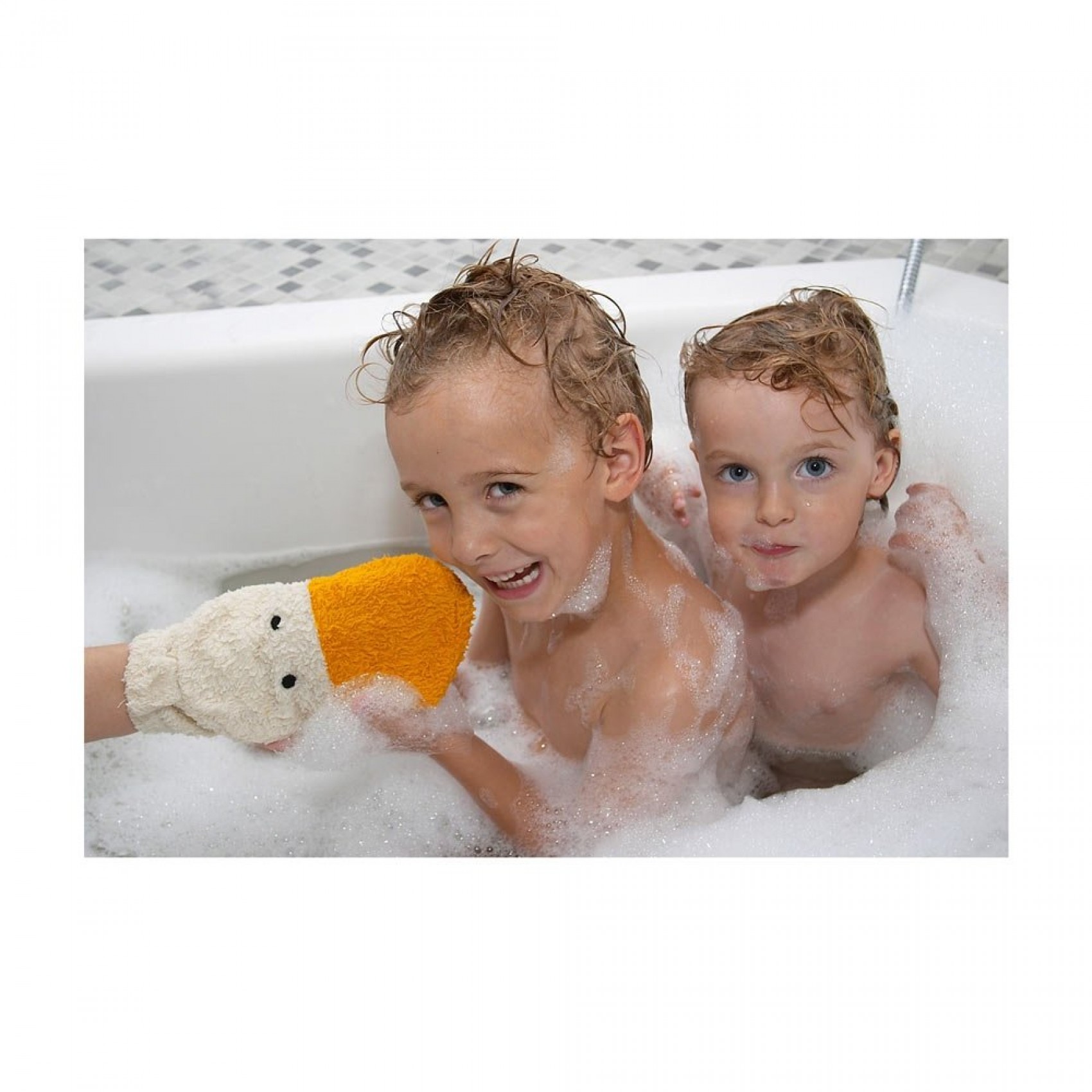 Gant De Toilette Adulte Motif Pingouin - Coton Doux - Pour La Douche Ou Le Bain - Taille Standard
