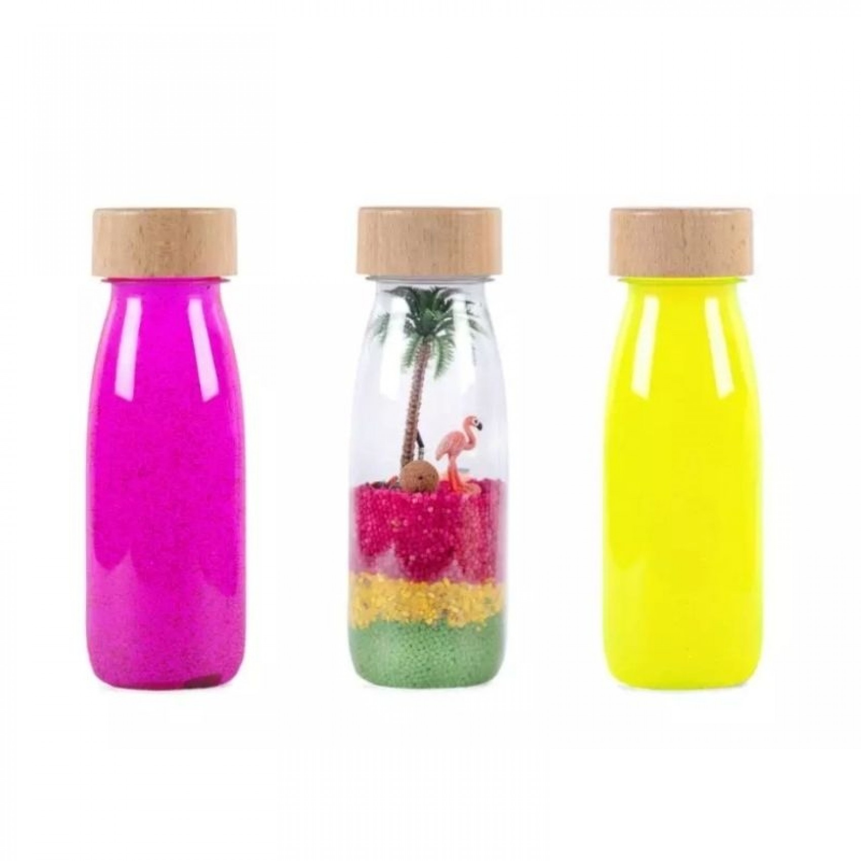 Bouteille sensorielle Petit Boum jaune fluo