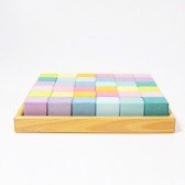 36 cubes pastel de construction de Grimm's