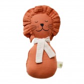 Doudou grelot Lion orange - coton biologique