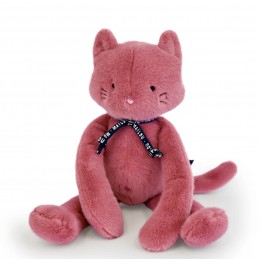 Peluche Chat Méloé 37cm Rose - Maïlou Tradition