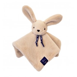 Doudou plat Lapin - Ivoire - 27 x 27 cm