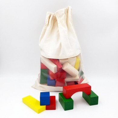 70 blocs en bois colorés - Ebert