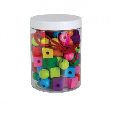 Boite de 92 perles en bois - Artisan Tchèque