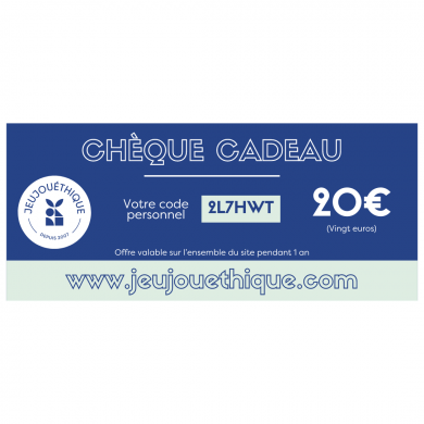 Chèque cadeau 20 € - Jeujouethique.com