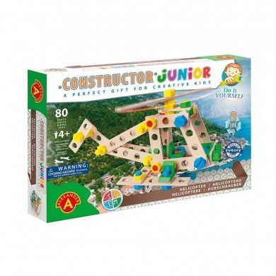 Jeu de construction Junior 3x1- Hélicoptère 80 pièces - Alexander Toys