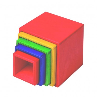Cubes gigognes en bois multicolores - NIC TOYS