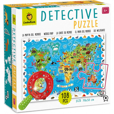 Detective Puzzle - La carte du monde - 108 pcs - Ludattica