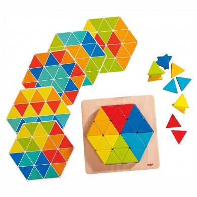 Jeu d'aimants de Grimm triangles colorés avec 64 pièces