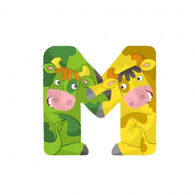 Lettre en bois pour prénom M