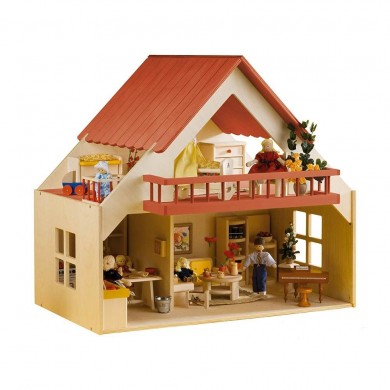 Maison de poupées avec balcon - Fabricant Allemand