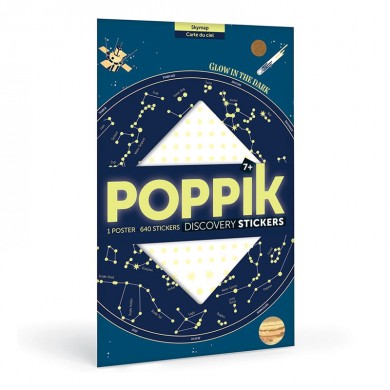 Poster découverte en stickers Poppik - Carte du ciel - Poppik