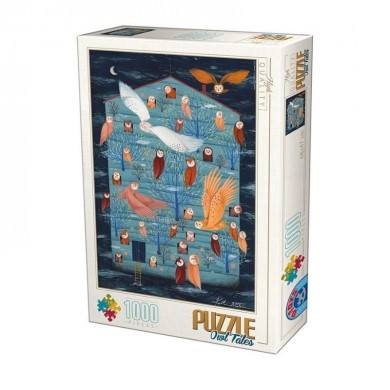 Puzzle 1000 pièces Kürti Andrea - Les Hiboux - D-toys