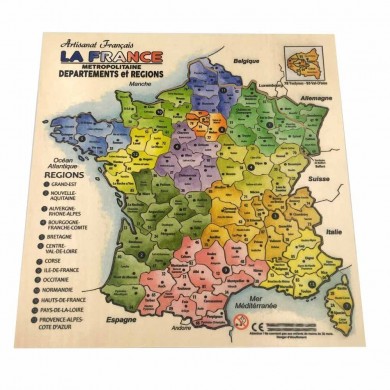 Puzzle en bois des départements - Artisan du Jura