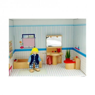 Ensemble De 34 Meubles Miniatures Pour Maison De Poupée - Cuisine, Salon, Chambre, Salle De Bain - Plastique PP Coloré
