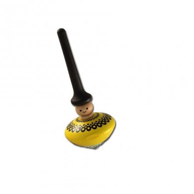 Toupie personnage jaune - Artisan du Jura