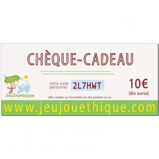 Chèque cadeau 10 € - Jeujouethique.com
