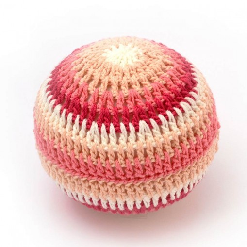 Hochet balle XXL en crochet - rose - Fabricant Espagnol