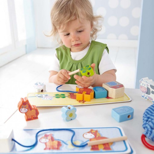 Jouet De Laçage En Bois Hethlif - 3 Pièces Avec Cordes - Développe La Motricité Fine Des Enfants