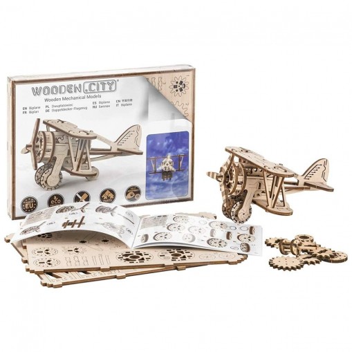 Maquette Puzzle 3D - Avion Biplan - Wooden City