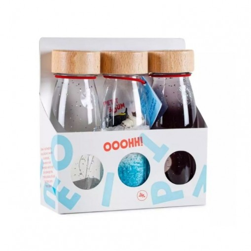 Pack de 3 bouteilles sensorielles - Banquise - Spy Arctique, Float argent et noir - Petit Boum