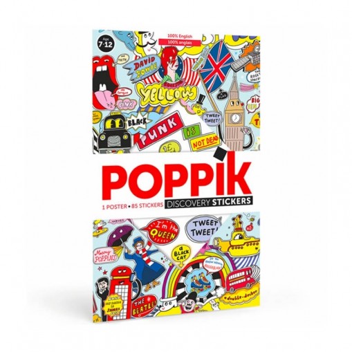 Poster découverte en stickers Poppik - Affiche anglaise - Poppik