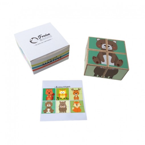 Puzzle Cubes - Animaux de la Forêt - Fraise et Bois