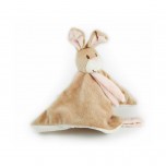 Doudou Lapin rose - attache tétine - Mailou Tradition