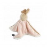 Doudou Lapin rose - attache tétine - Mailou Tradition