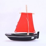 Canot en bois - Le Misainier 22 cm - Coque noire - Tirot